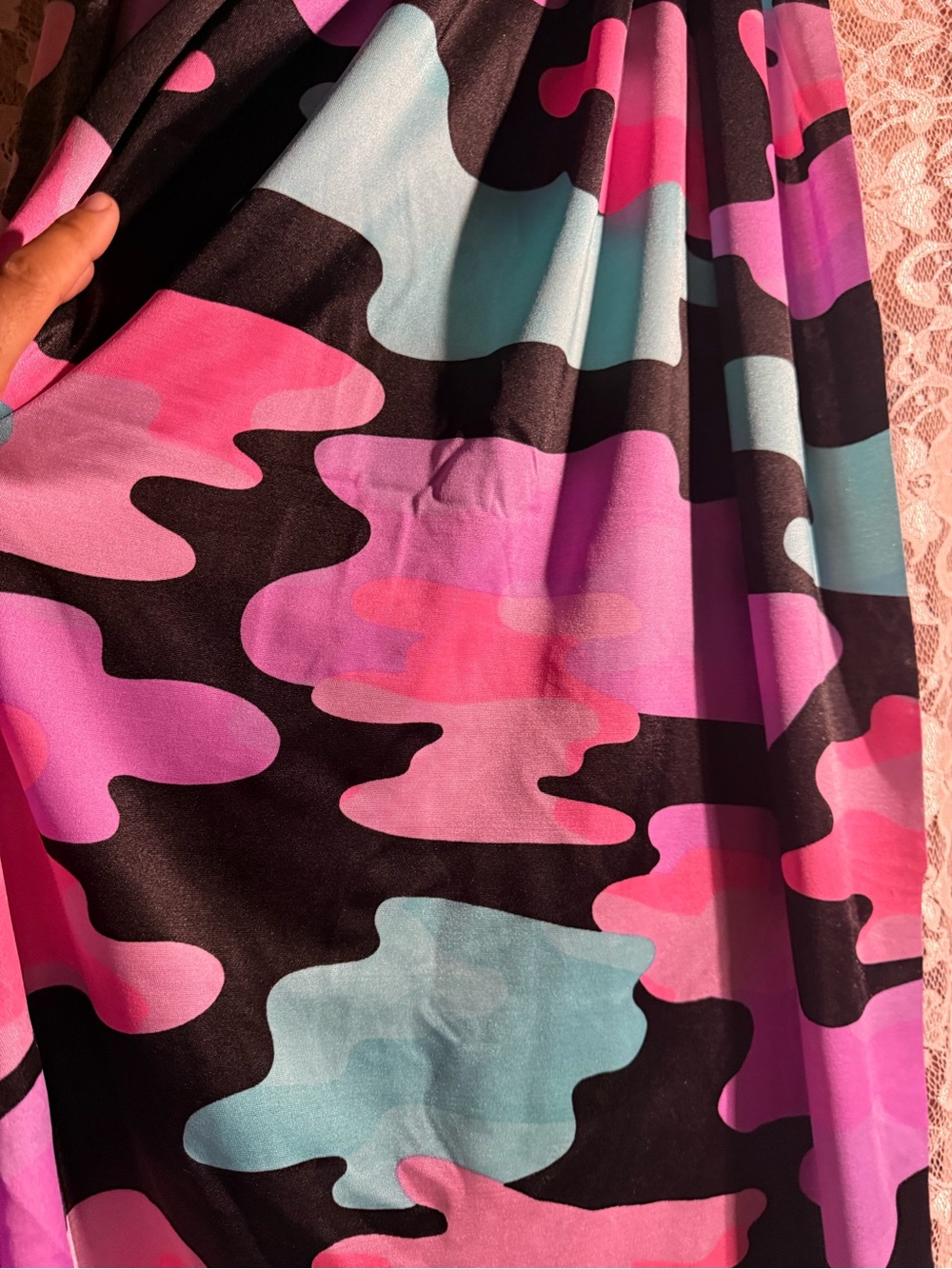 Neon hot pink camouflage vintage fabric 1 yard spandex 4 way stretch new